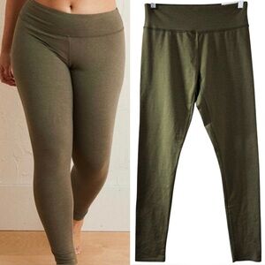 NWT Aerie Feel Comfy Chill Play Move Everyday Stretch Cotton Leggings M/M green